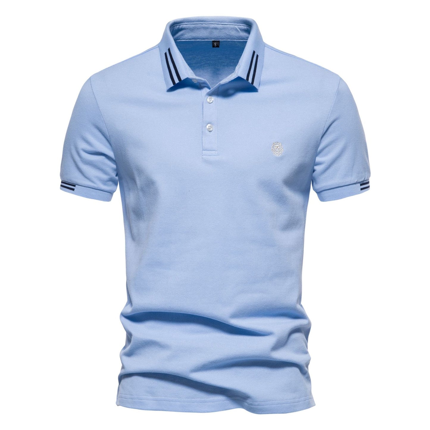 2023 Summer Men's Polo Shirt with Stripes and Embroidery