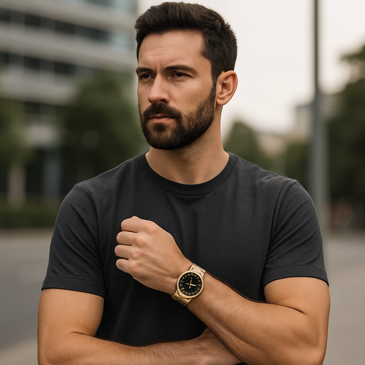 Men's Waterproof Gold Sports Watch-Gentleman's Comfort Lifestyle Collection
